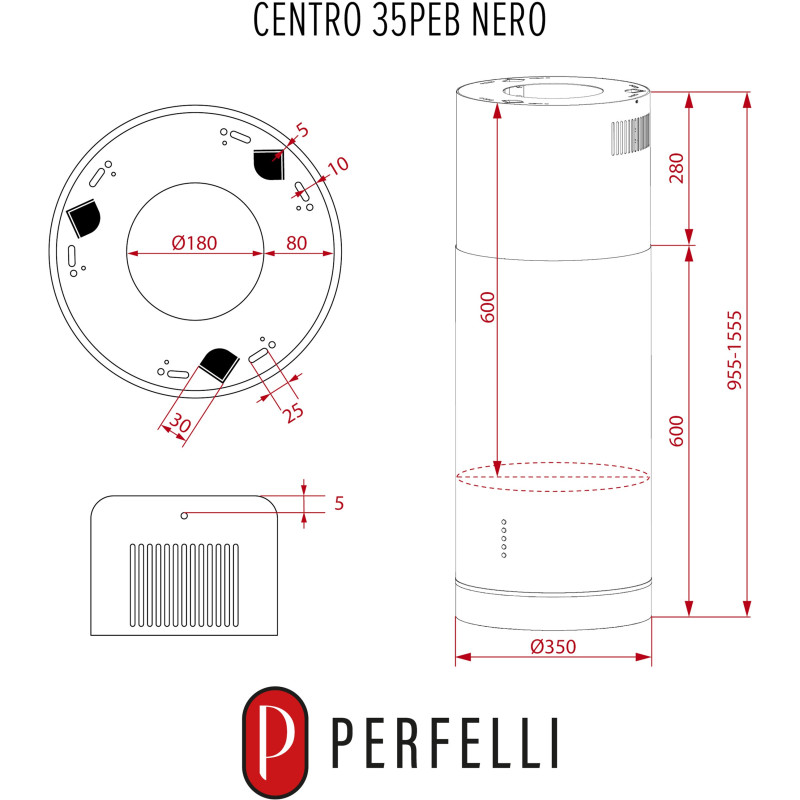 Витяжка PERFELLI CENTRO 35PEB NERO