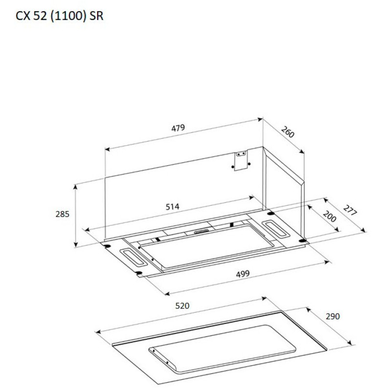Витяжка PYRAMIDA CX 52 (1100) SR GWH