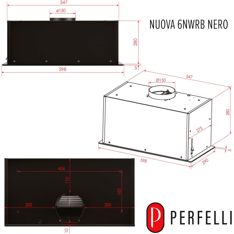 Витяжка PERFELLI NUOVA 6NWRB NERO