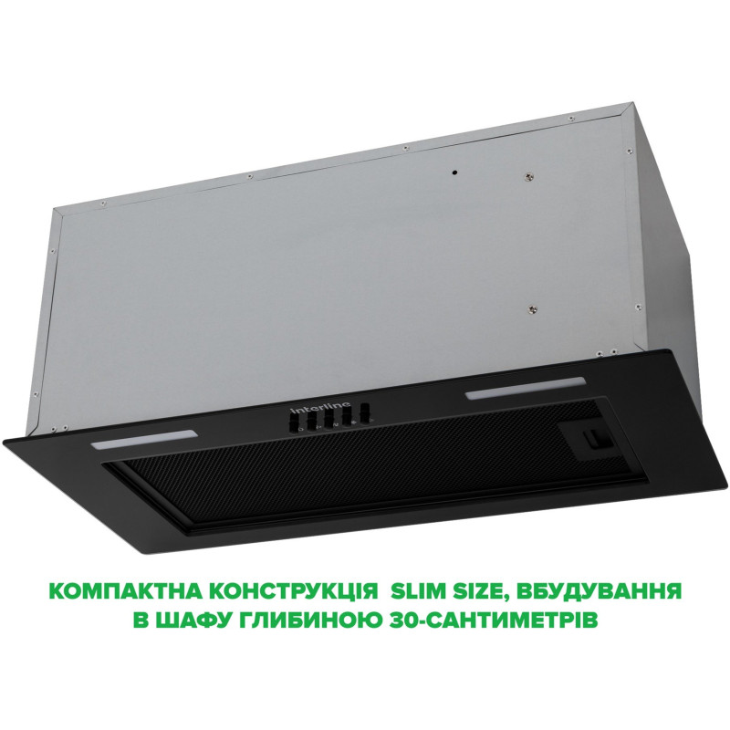 Витяжка INTERLINE LINE S BL A/60 GL/PB