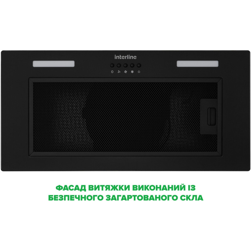Витяжка INTERLINE LINE S BL A/60 GL/PB