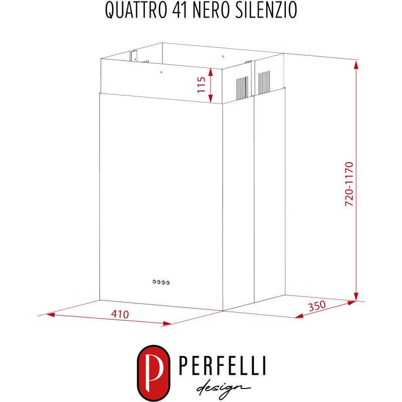 Витяжка PERFELLI DESIGN QUATTRO 41 NERO SILENZIO
