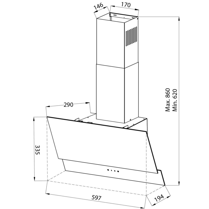 Витяжка PYRAMIDA AGW 60 PB GBL