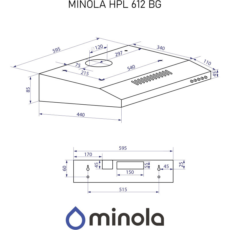 Витяжка Minola HPL 612 BG