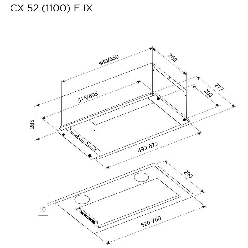Витяжка PYRAMIDA CX 52 (1100) E IX