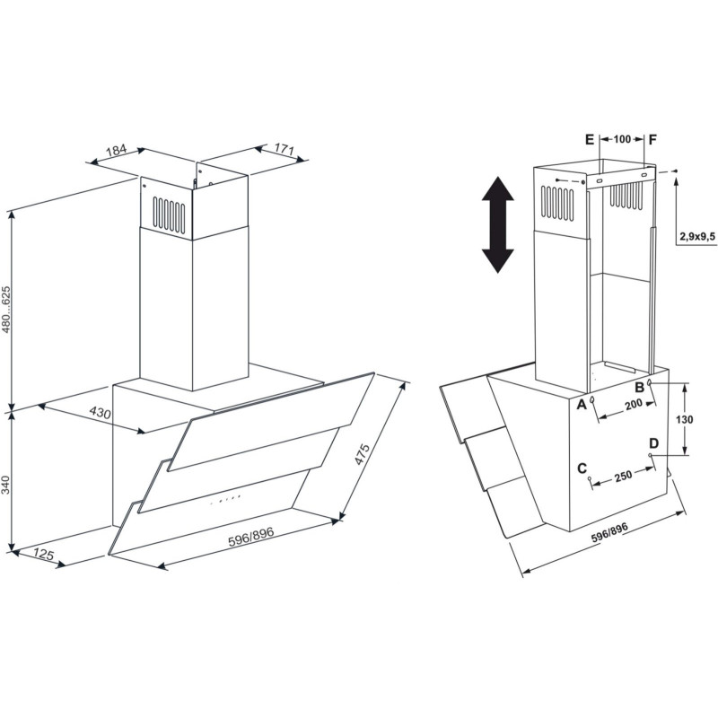 Витяжка ELEYUS FENIX 1200 LED 60 BL