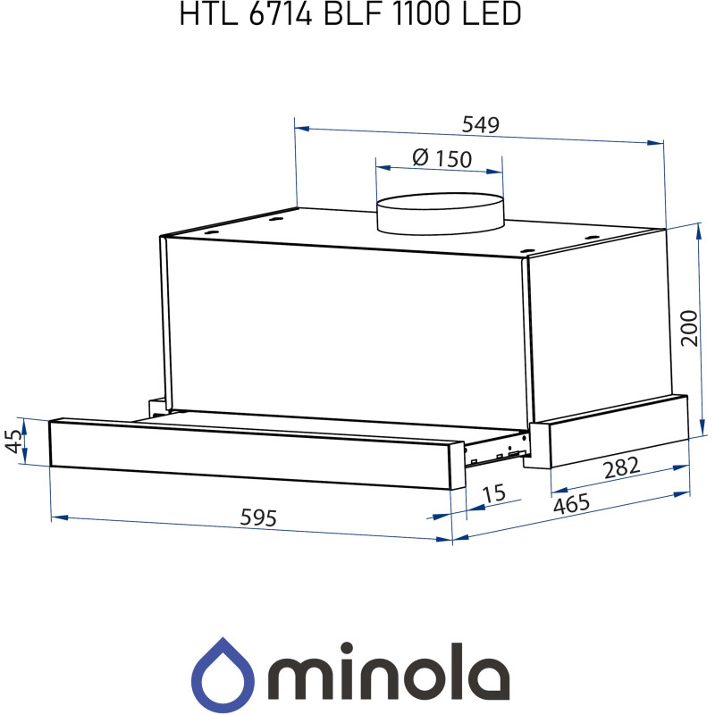 Витяжка Minola HTL 6714 BLF 1100 LED