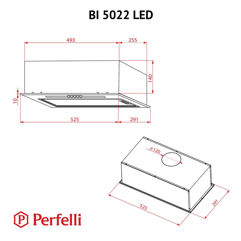 Витяжка Perfelli BI 5022 WH LED