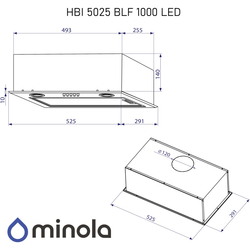 Витяжка Minola HBI 5025 BLF LED