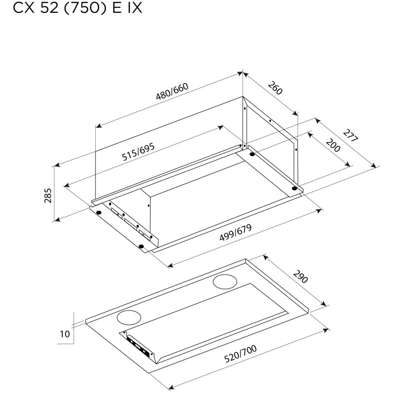 Витяжка PYRAMIDA CX 52 (750) E IX