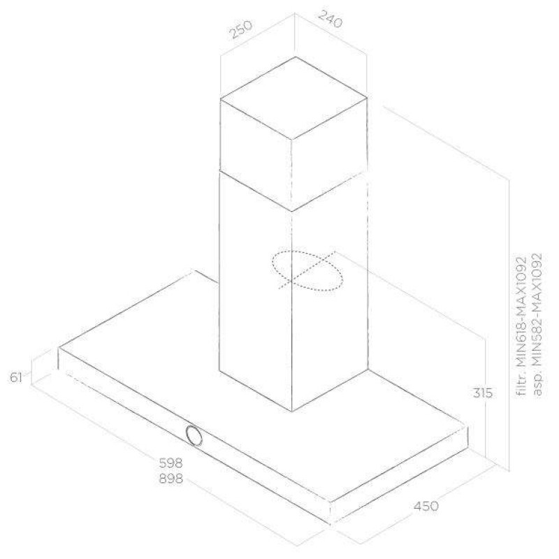  Витяжка ELICA LOL BL/A/90 MOON EDITION