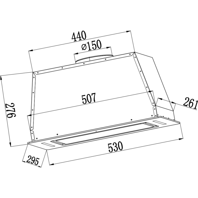 Витяжка INTERLINE JOLLY WH A/60/GL/K