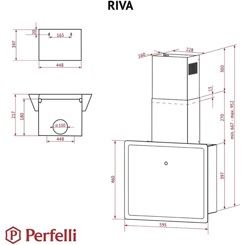 Витяжка Perfelli RIVA NERO