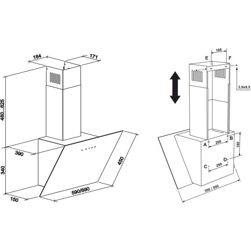 Витяжка ELEYUS AGAT 1200 LED 60 BL