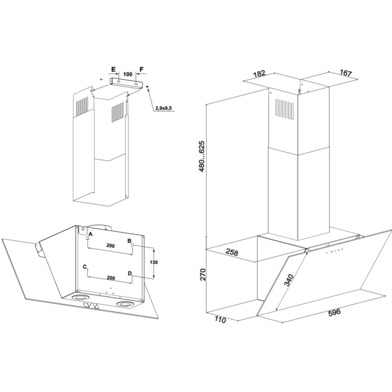 Витяжка ELEYUS CRISTAL 700 LED 60 WH