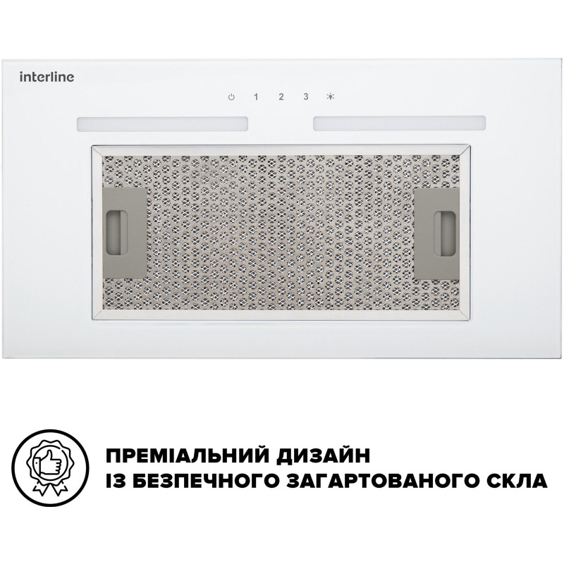 Витяжка INTERLINE SWAY WH A/60 GL/S