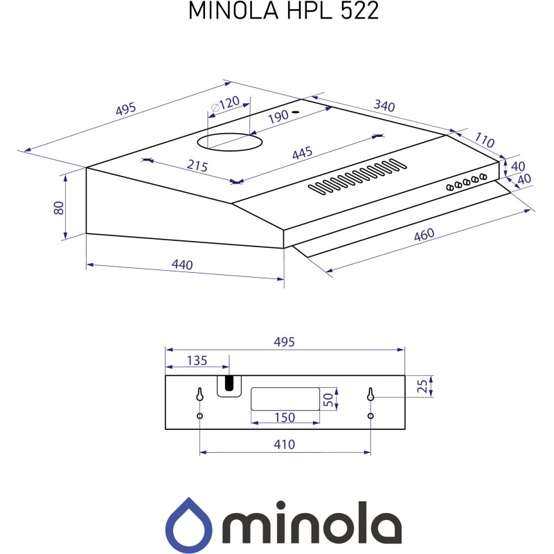 Витяжка Minola HPL 522 WH