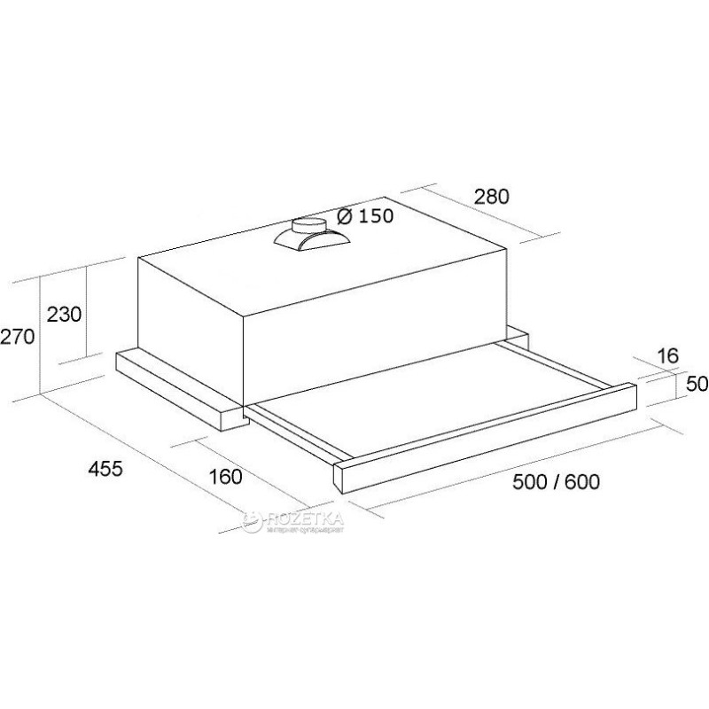 Витяжка PYRAMIDA TL 60 (1100) FG IX WH
