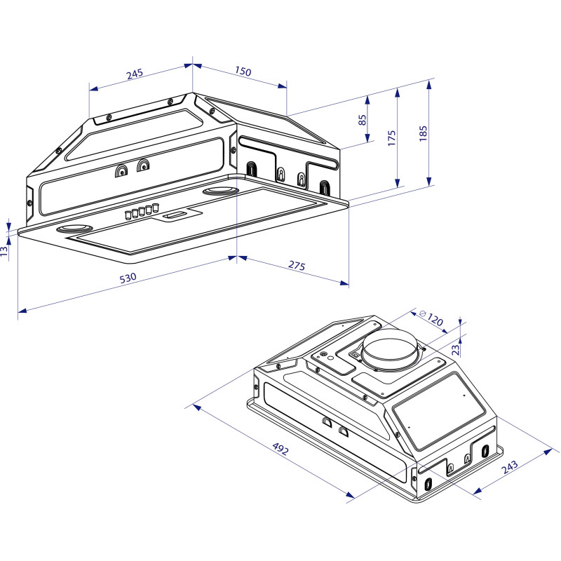 Витяжка Minola HBI 5262 WH GLASS 700 LED