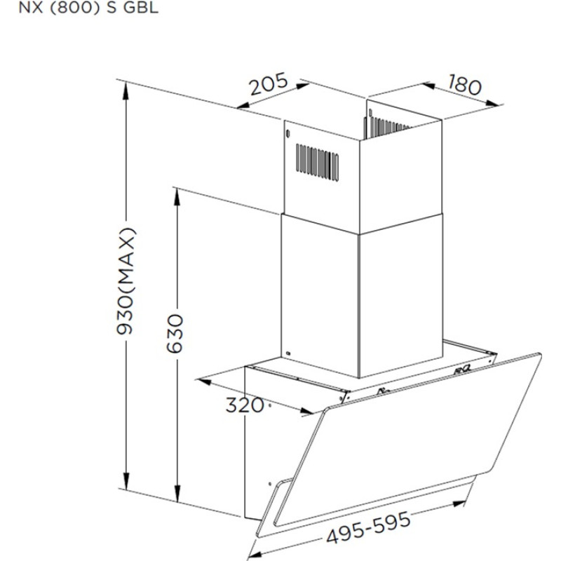 Витяжка PYRAMIDA NX 50 (800) S GBL