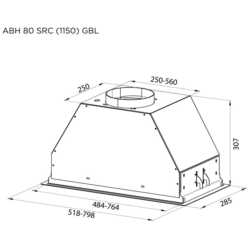 Витяжка PYRAMIDA ABH 80 SRC (1150) GBL