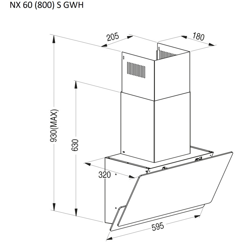 Витяжка PYRAMIDA NX 60 (800) S GWH