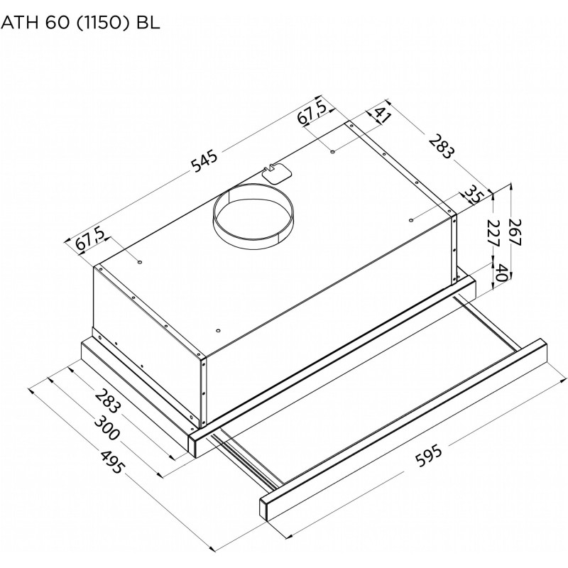 Витяжка PYRAMIDA ATH 60 (1150) BL