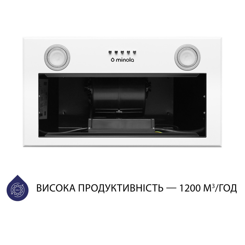 Витяжка Minola HBI 5722 WH 1200 LED