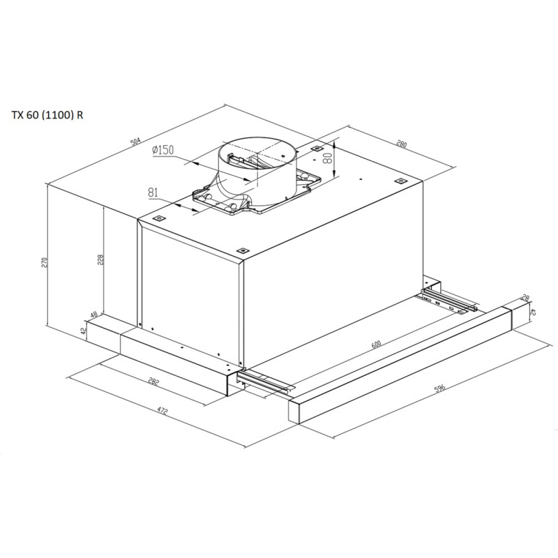 Витяжка PYRAMIDA TX 60 (1100) R IX