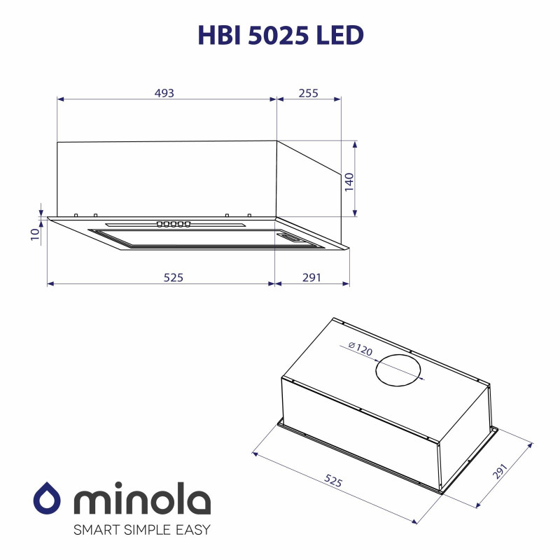 Витяжка Minola HBI 5025 BL LED