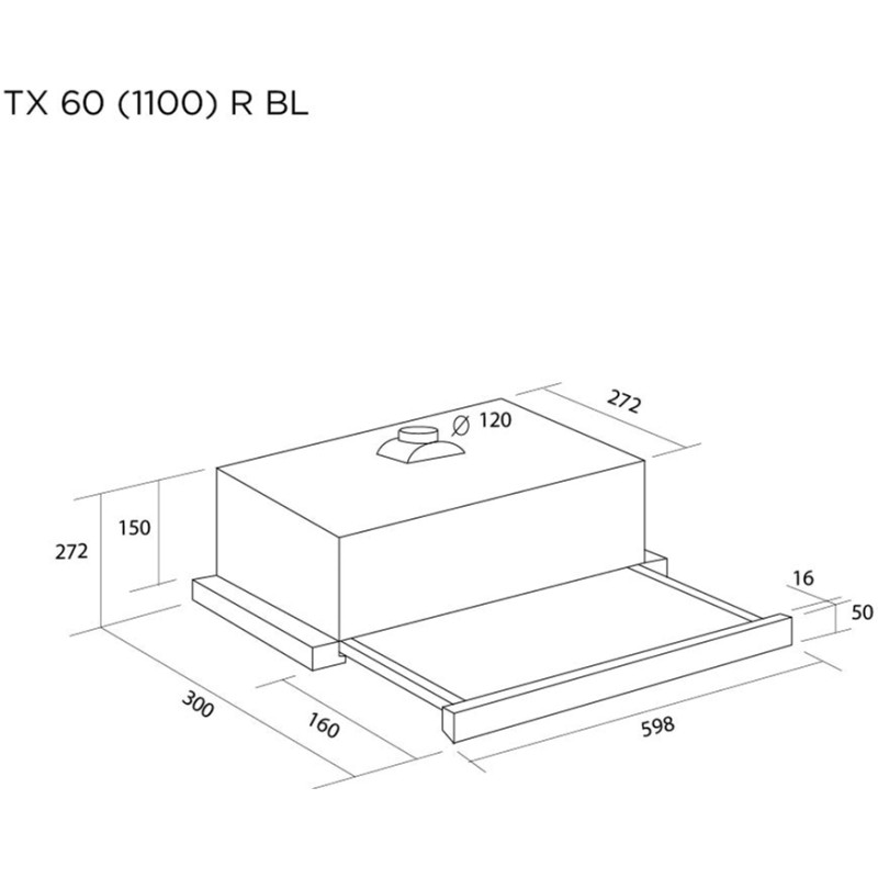 Витяжка PYRAMIDA TX 60 (1100) R BL