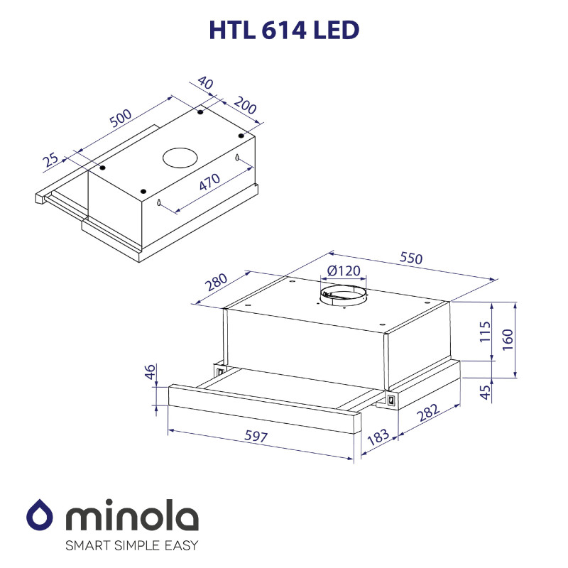 Витяжка MINOLA HTL 614 I LED