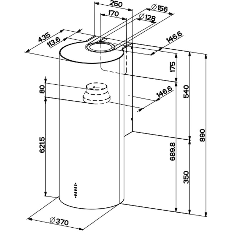 Витяжка Faber Cylindra Plus Bk Matt A37 (335.0606.998)