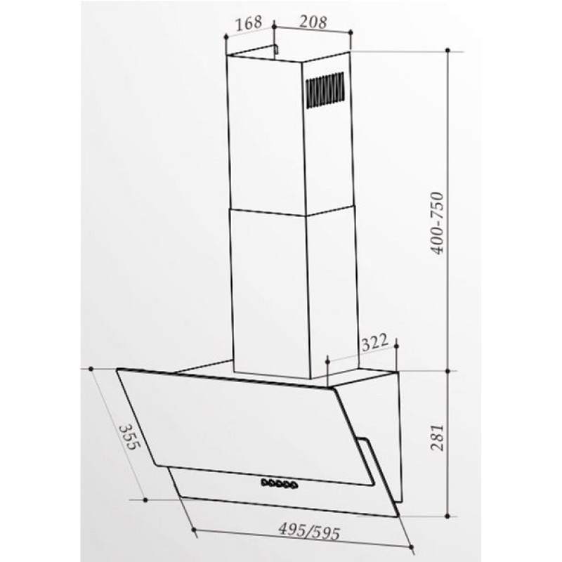 Витяжка INTERLINE GOLF BK A/60/PB/GL/T