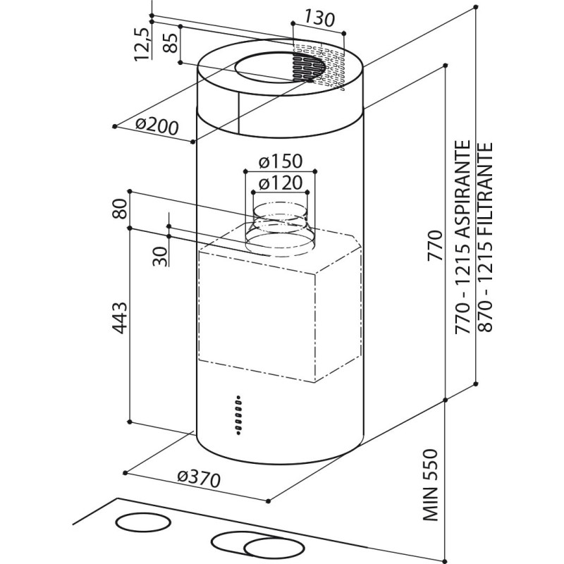 Витяжка Faber Cylind I.Evo Wh Gloss A37 (335.0492.563)