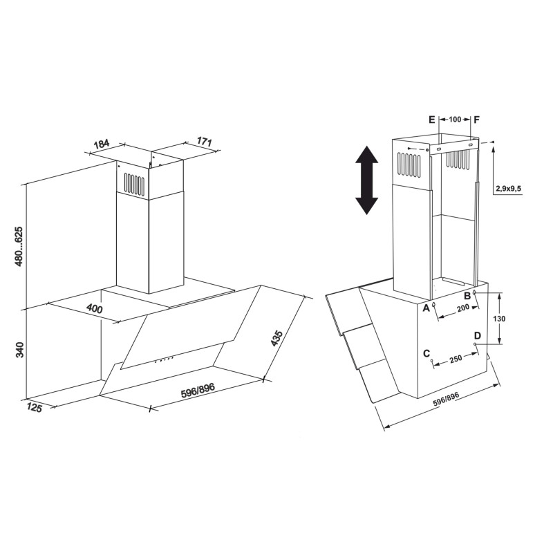 Витяжка ELEYUS GALANT 1200 LED 60 BL