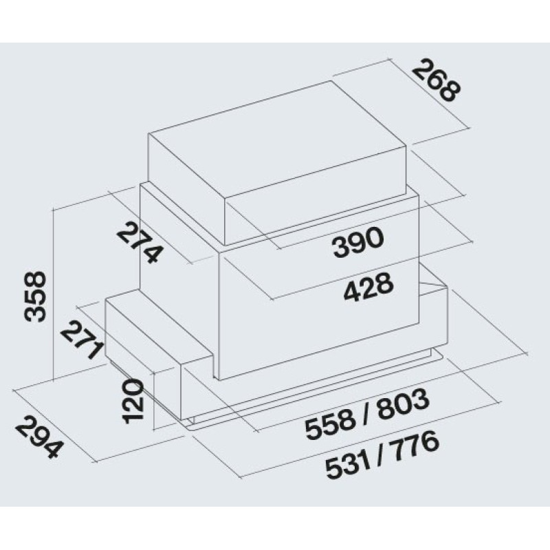 Витяжка Falmec Gruppo Incasso E-ION 50450 Stain Steel (CGXW50.E0P6#ZZZI441F)