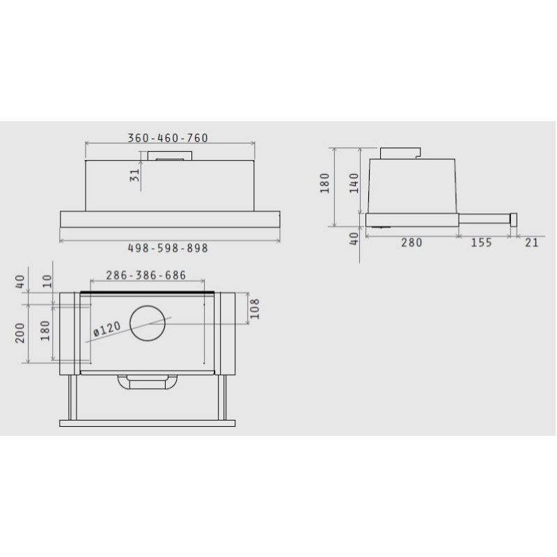 Витяжка Elica TT14 LUX GRIX/A/50