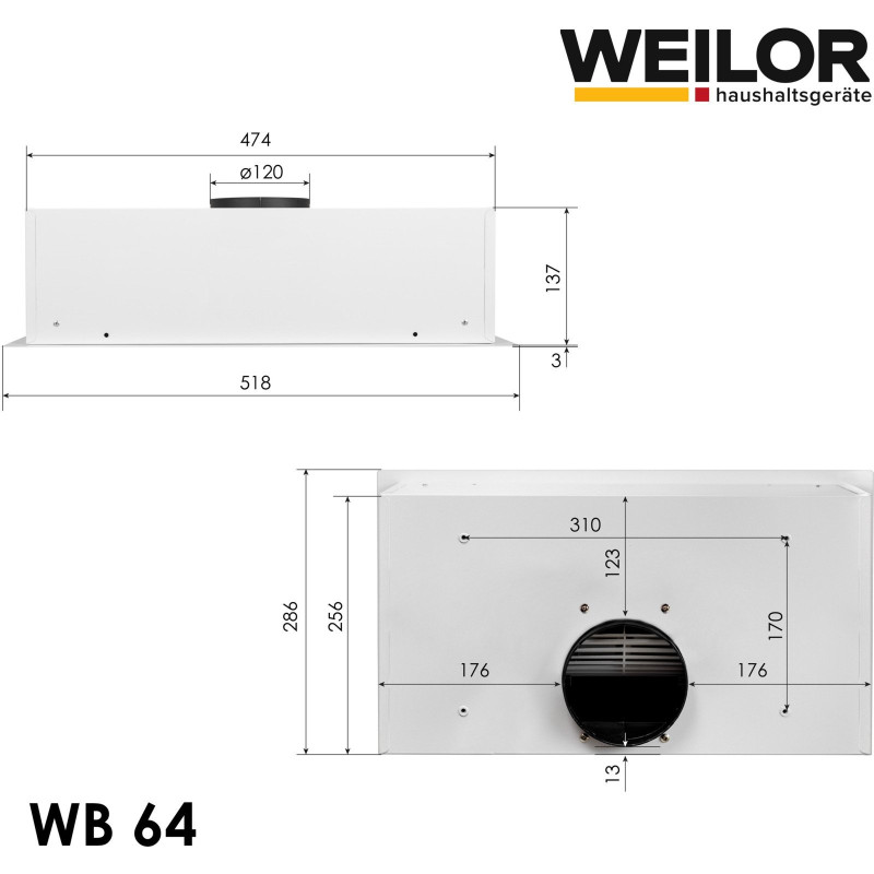 Витяжка WEILOR WB 64 SS