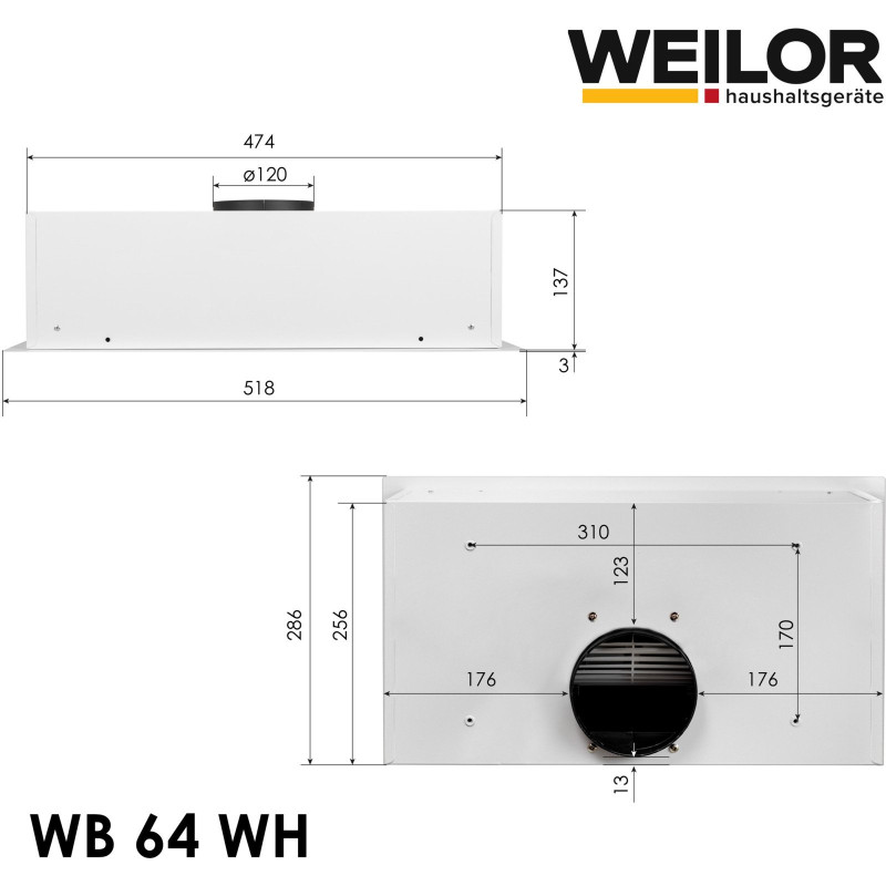 Витяжка WEILOR WB 64 WH