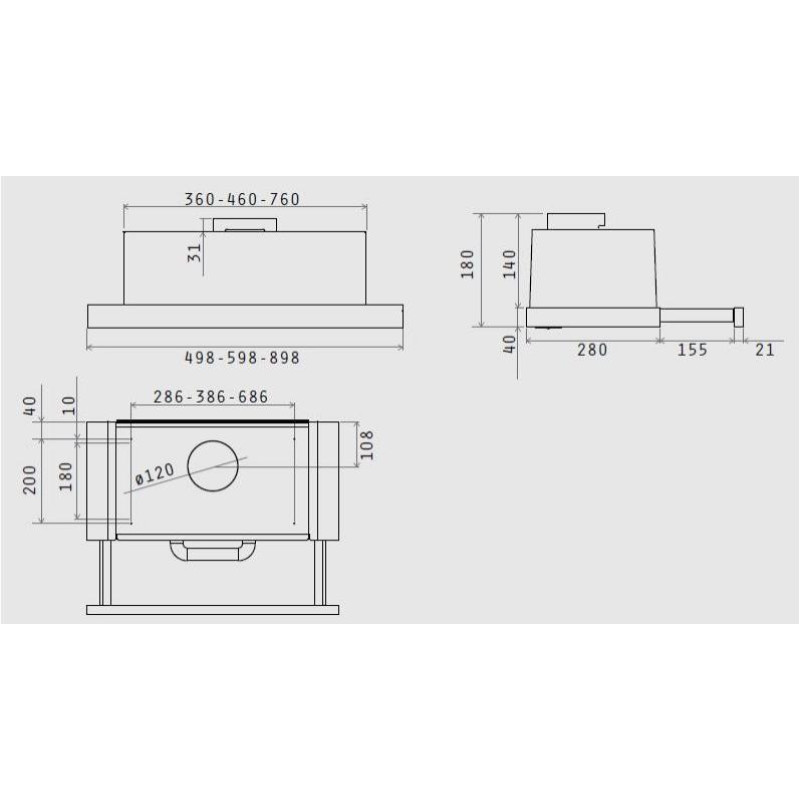 Витяжка Elica TT14 LUX WH/A/50