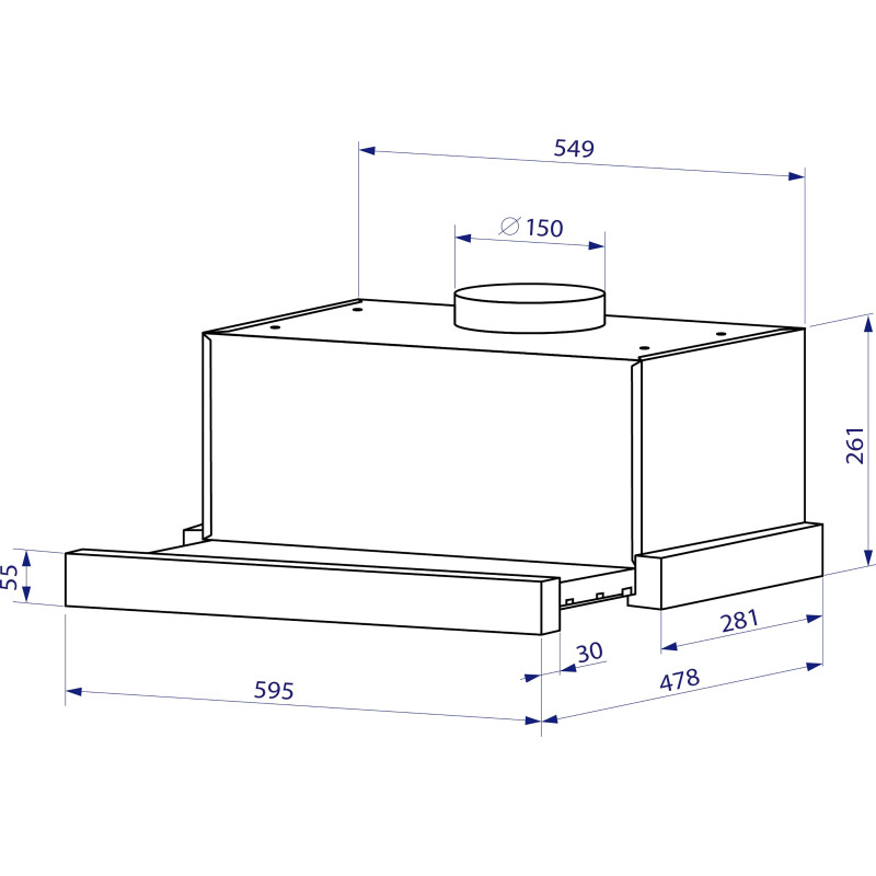 Витяжка Minola HTLS 6634 BLF 1000 LED GLASS