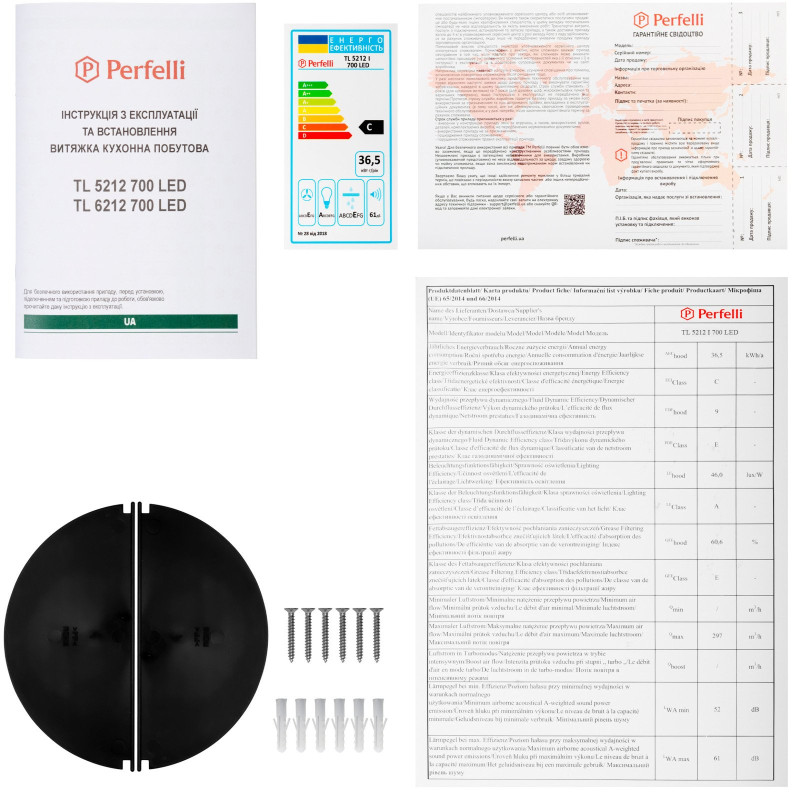 Витяжка Perfelli TL 5212 I 700 LED
