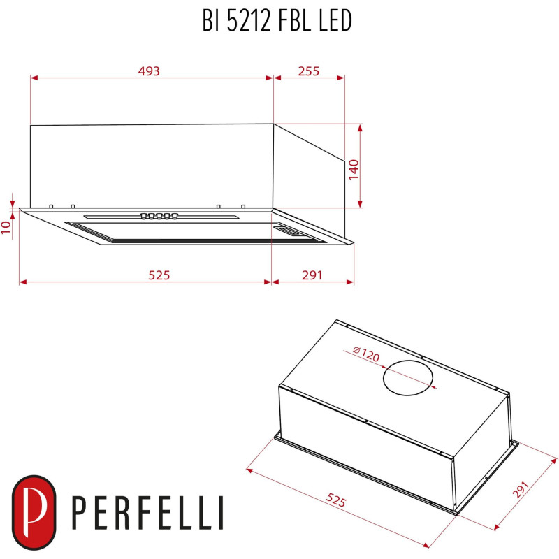 Витяжка PERFELLI BI 5212 FBL LED