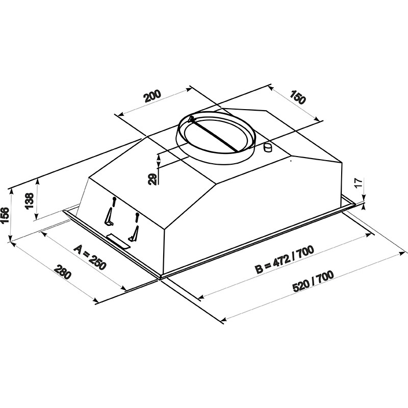 Витяжка ELEYUS Modul 700 LED SMD 70 IS