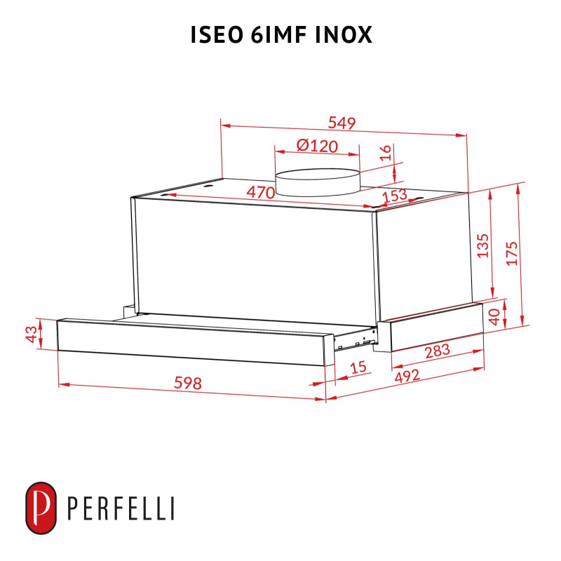Витяжка PERFELLI ISEO 6IMF INOX