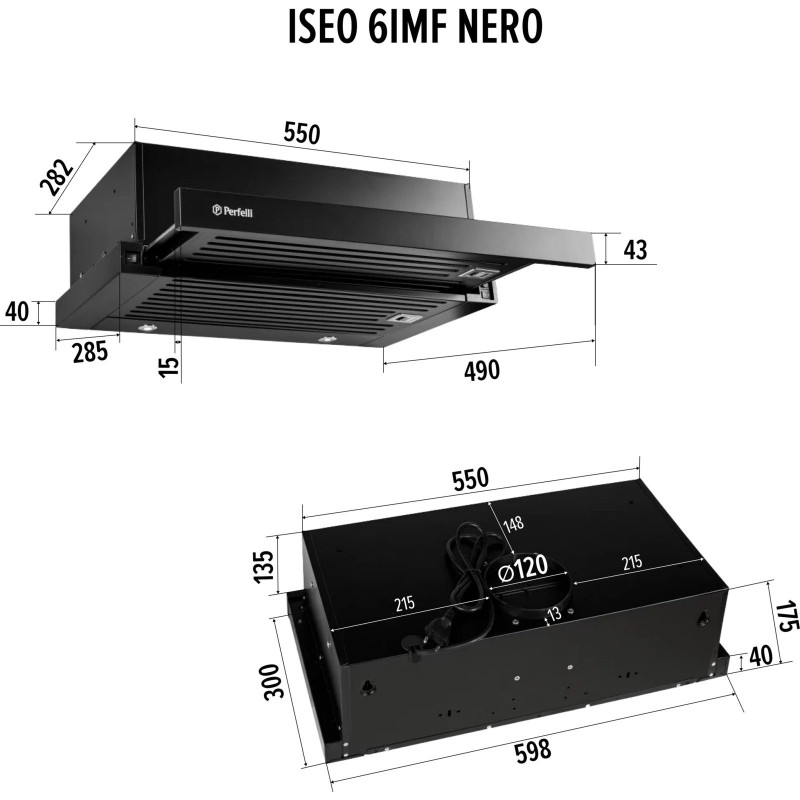 Витяжка PERFELLI ISEO 6IMF NERO
