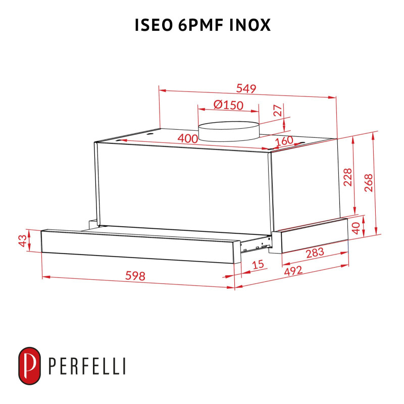 Витяжка PERFELLI ISEO 6PMF INOX