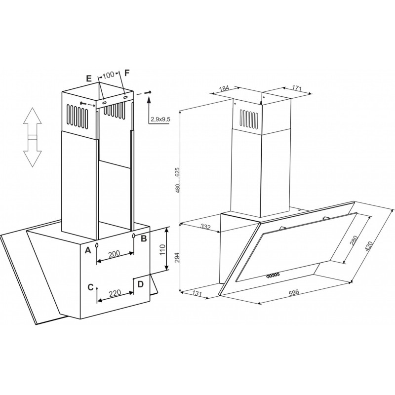 Витяжка ELEYUS ACCENT 1000 LED 60 BG