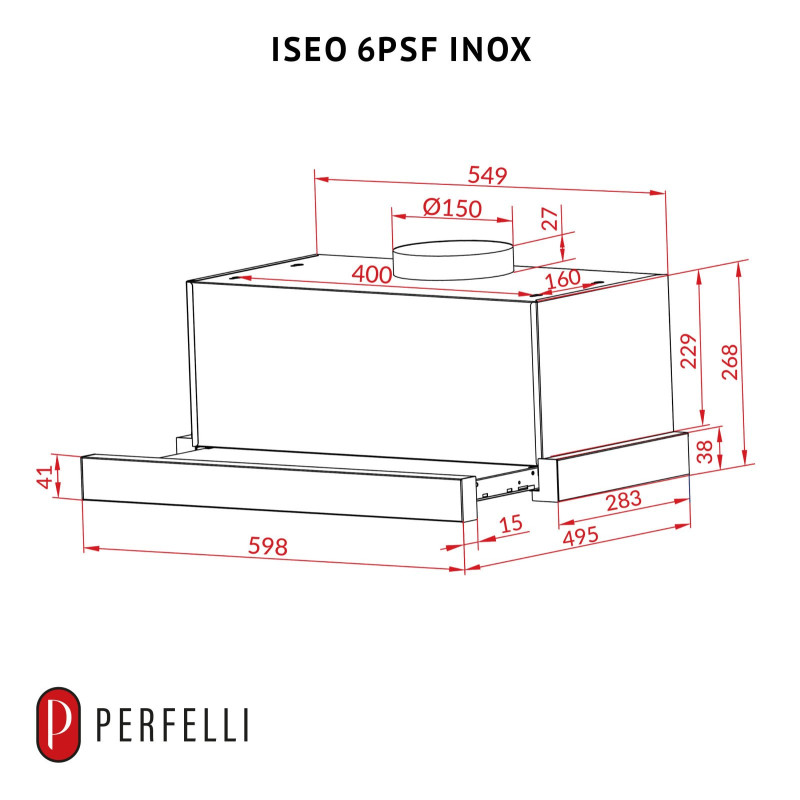 Витяжка PERFELLI ISEO 6PSF INOX